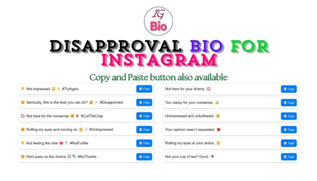 100+ Disapproval Bio for Instagram | Copy & Paste