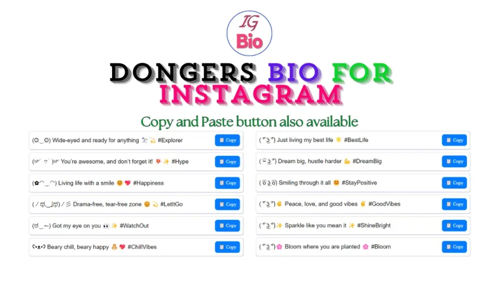 100+ Dongers Bio for Instagram | Copy & Paste