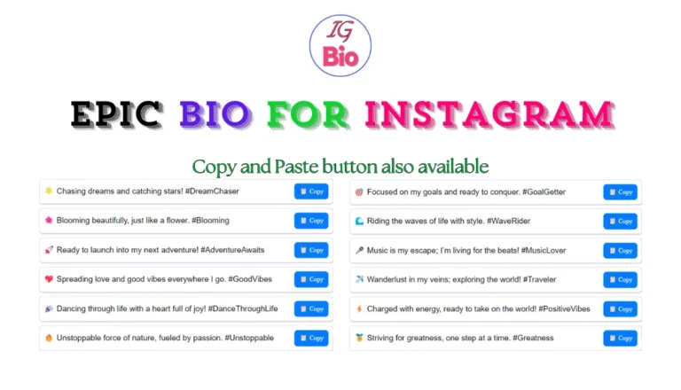 100+ Epic Bio For Instagram | Copy & Paste