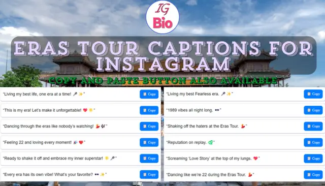 Eras Tour Captions for Instagram | Copy & Paste