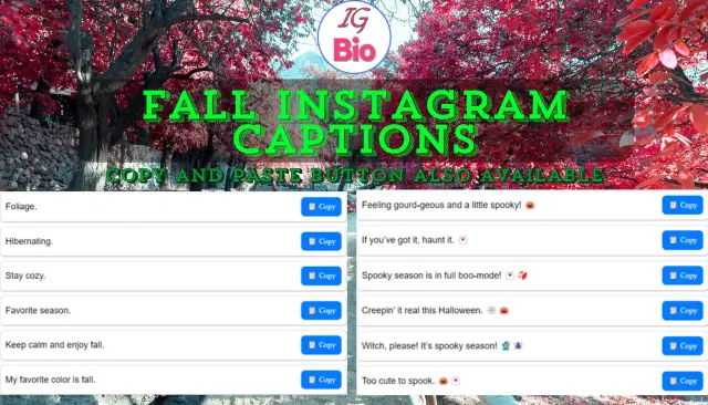 Fall Instagram Captions Image