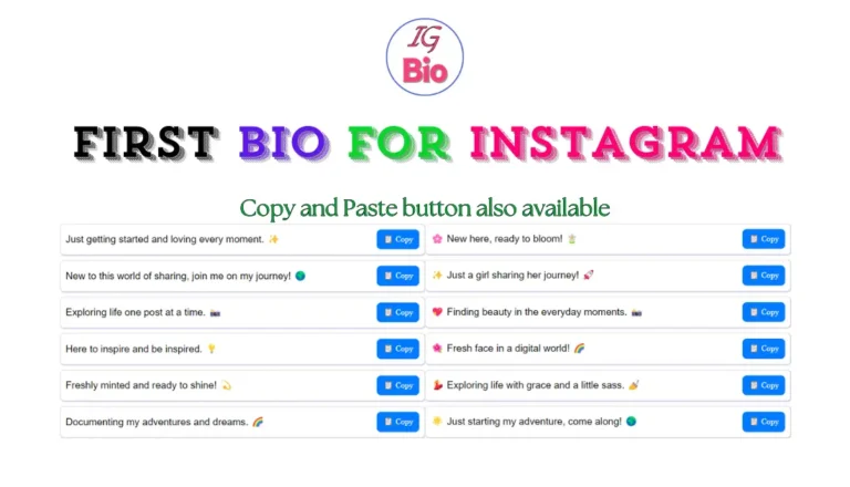 100+ First Bio for Instagram | Copy & Paste