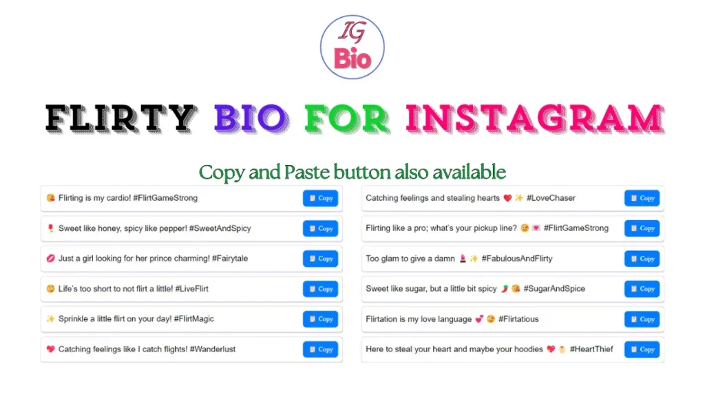 100+ Flirty Bio for Instagram | Copy & Paste