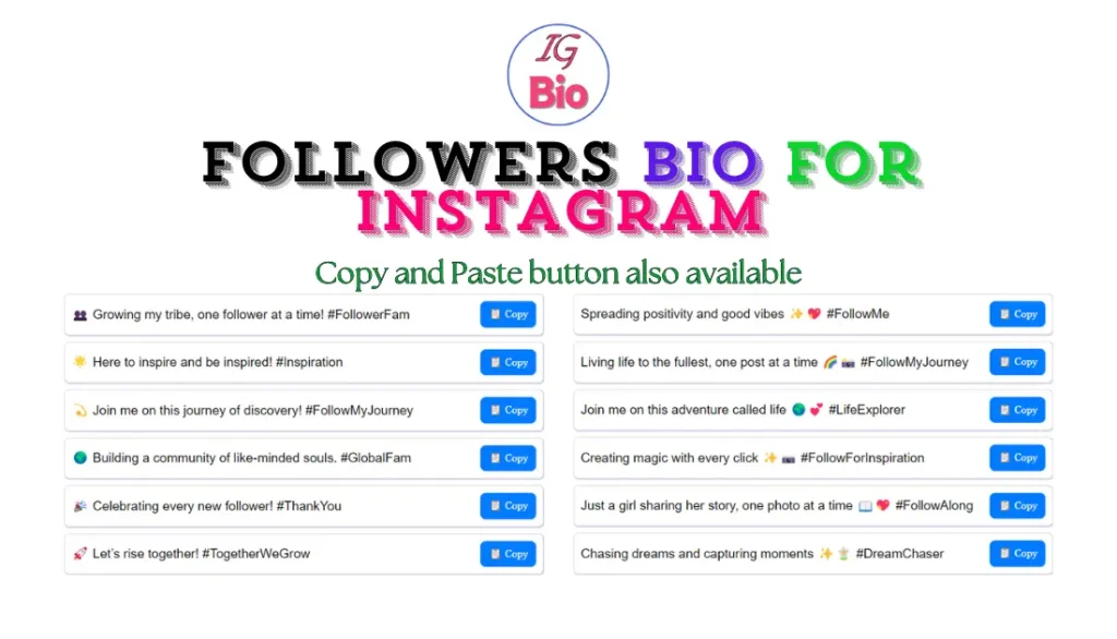 100+ Followers Bio For Instagram | Copy & Paste