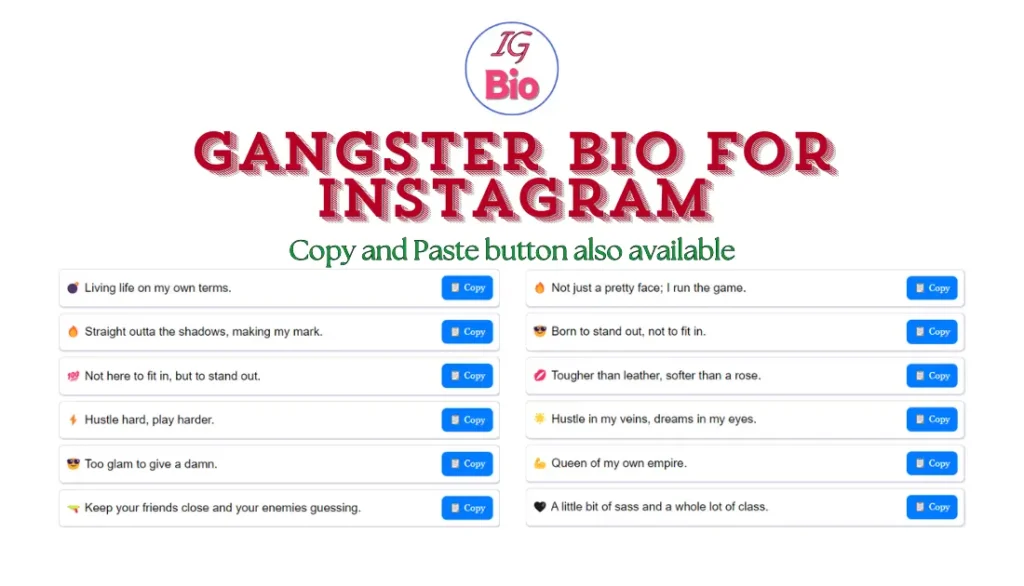 100+ Gangster Bio for Instagram | Copy & Paste