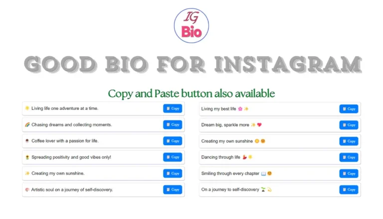 100+ Good Bio for Instagram | Copy & Paste