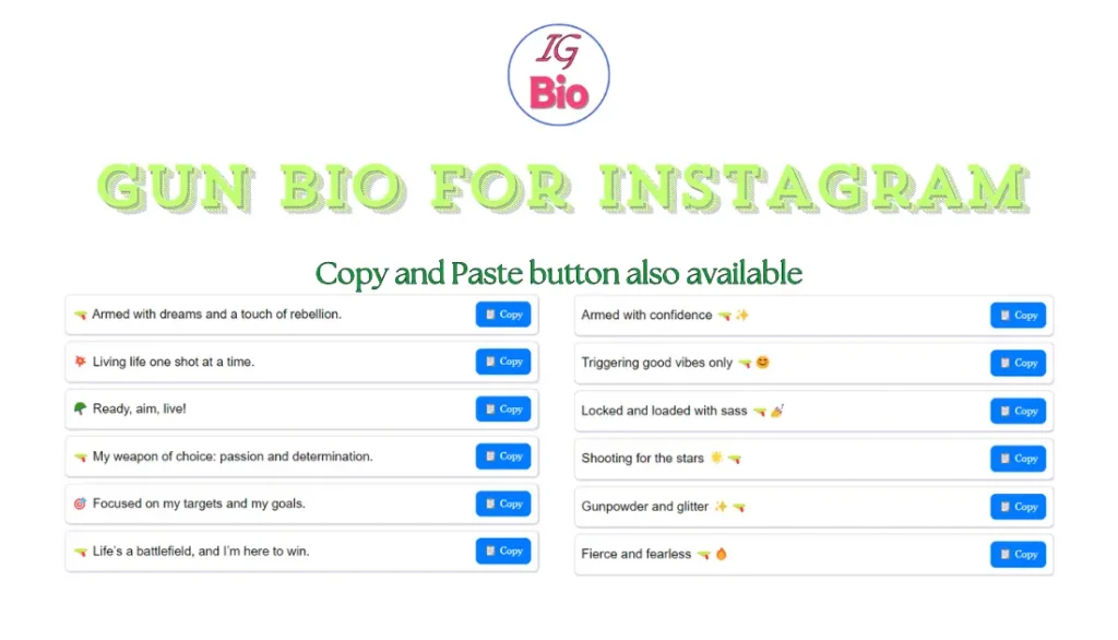 100+ Gun Bio for Instagram | Copy & Paste