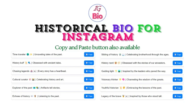 100+ Historical Bio for Instagram | Copy & Paste