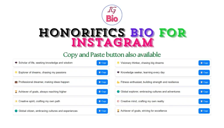 100+ Honorifics Bio for Instagram | Copy & Paste