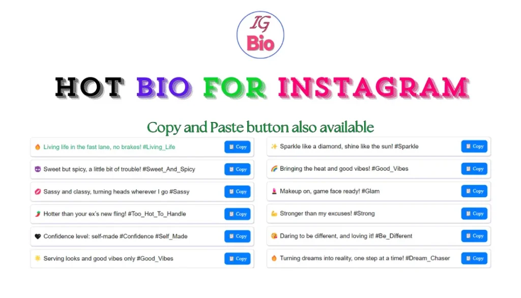 100+ Hot Bio For Instagram | Copy & Paste