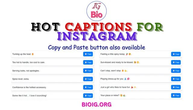 100+ Hot Captions For Instagram | Copy & Paste