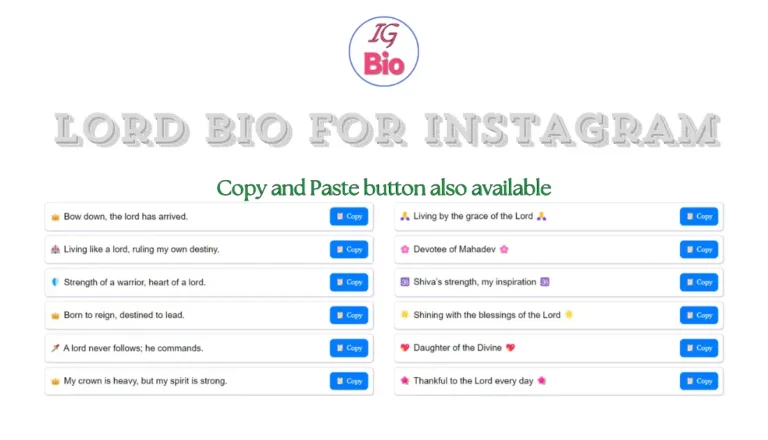 100+ Lord Bio for Instagram | Copy & Paste