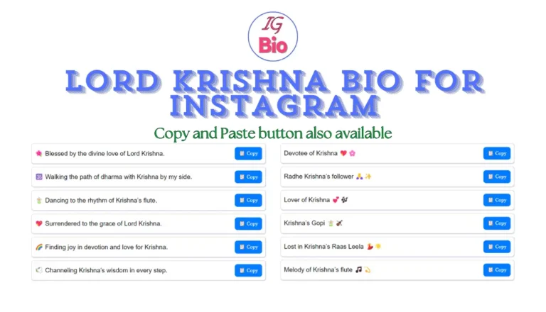 Lord Krishna Bio for Instagram | Copy & Paste