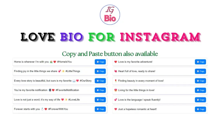 100+ Love Bio for Instagram | Copy & Paste