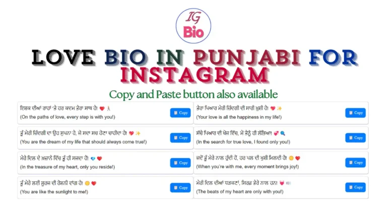 Love Instagram Bio in Punjabi | Copy & Paste