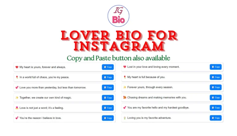 100+ Lover Bio for Instagram | Copy & Paste