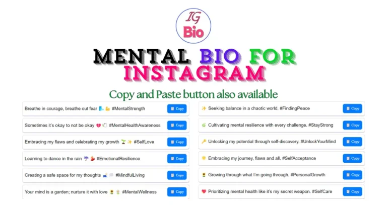 100+ Mental Bio for Instagram | Copy & Paste