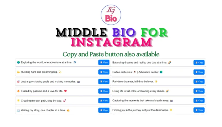 100+ Middle Bio for Instagram | Copy & Paste