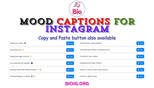 Mood Instagram Captions | Copy & Paste