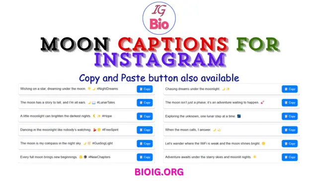 100+ Moon Captions For Instagram | Copy & Paste