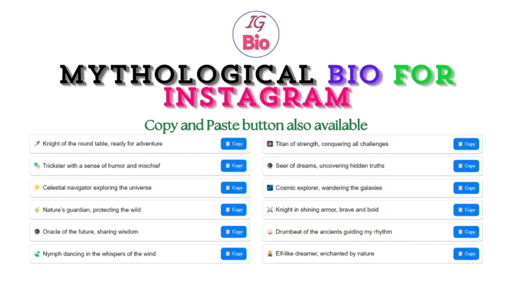 100+ Mythological Bio for Instagram | Copy & Paste