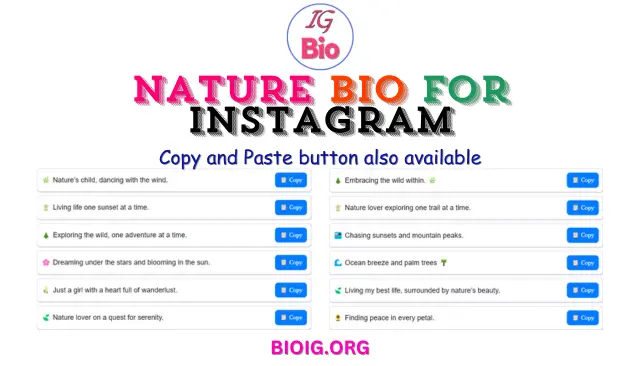 100+ Nature Bio For Instagram | Copy & Paste