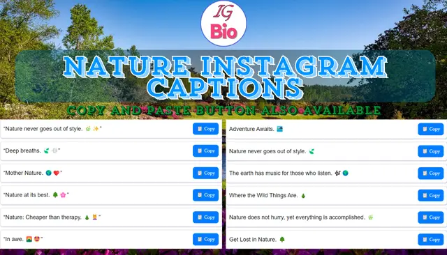 450+ Nature Instagram Captions | Copy & Paste