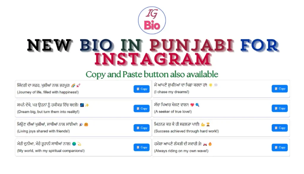 New Instagram Bio in Punjabi | Copy & Paste