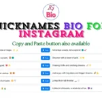 100+ Nicknames Bio for Instagram | Copy & Paste