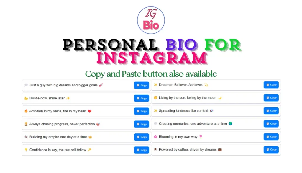 100+ Personal Bio for Instagram | Copy & Paste