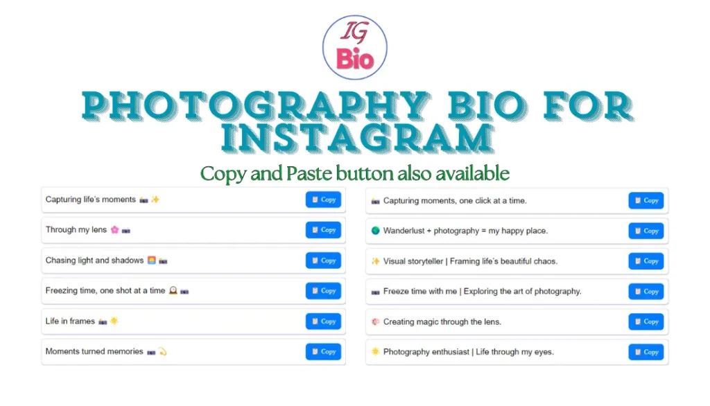 100+ Photography Bio for Instagram | Copy & Paste