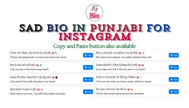 Sad Instagram Bio in Punjabi | Copy & Paste