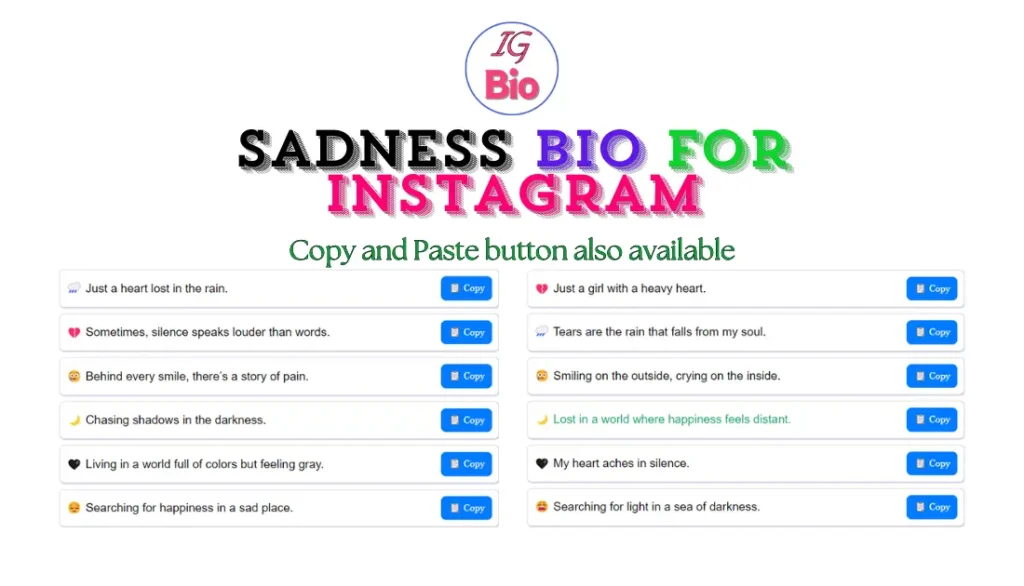 100+ Sadness Bio for Instagram | Copy & Paste