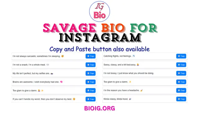 100+ Savage Bio For Instagram | Copy & Paste