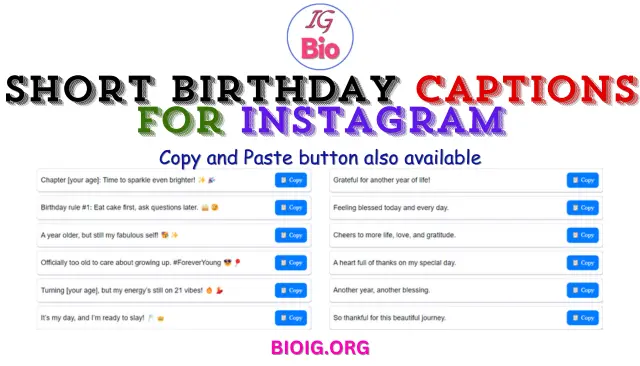 100+ Short Birthday Captions For Yourself | Copy & Paste