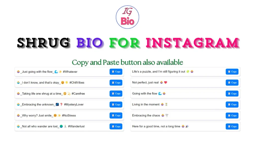 100+ Shrug Bio for Instagram | Copy & Paste