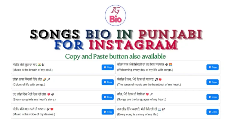 100+ Songs Instagram Bio in Punjabi | Copy & Paste