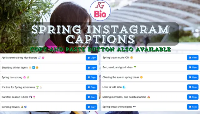 Spring Instagram Captions | Copy & Paste Image