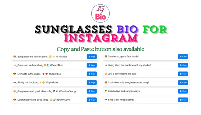 100+ Sunglasses Bio for Instagram | Copy & Paste