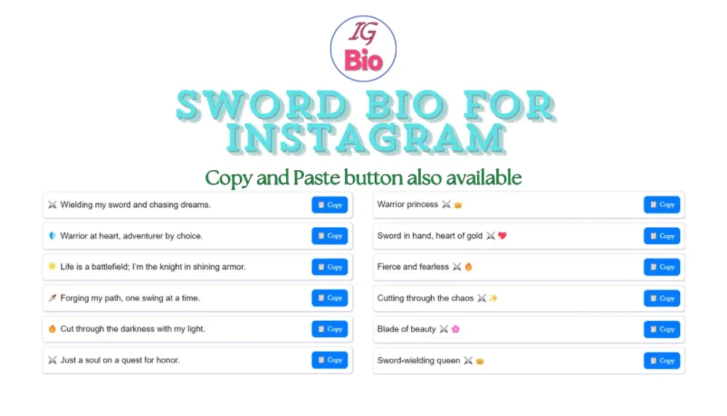 100+ Sword Bio for Instagram | Copy & Paste