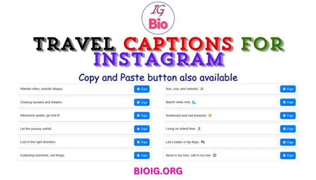 100+ Travel Captions For Instagram | Copy & Paste