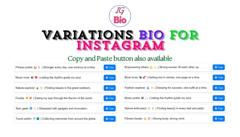 100+ Variations Bio for Instagram | Copy & Paste