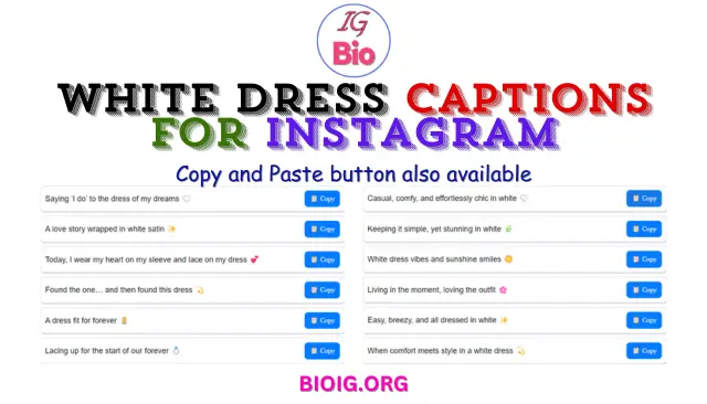 100+ White Dress Captions For Instagram | Copy & Paste