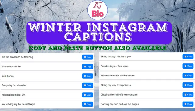 150+ Winter Instagram Captions | Copy & Paste