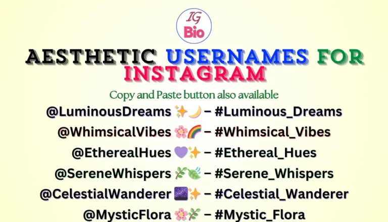 Aesthetic Usernames For Instagram Image